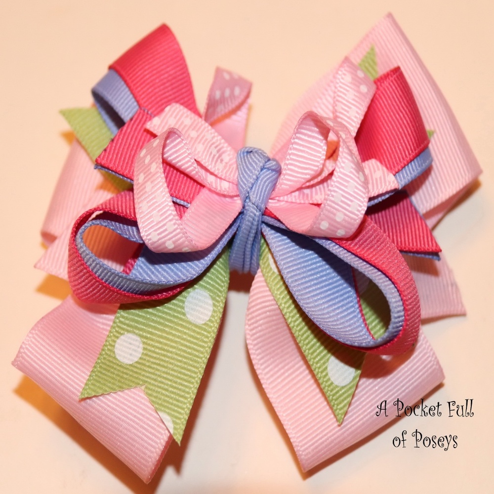 Hair Bow Made to Match Gymboree Love is in the Air